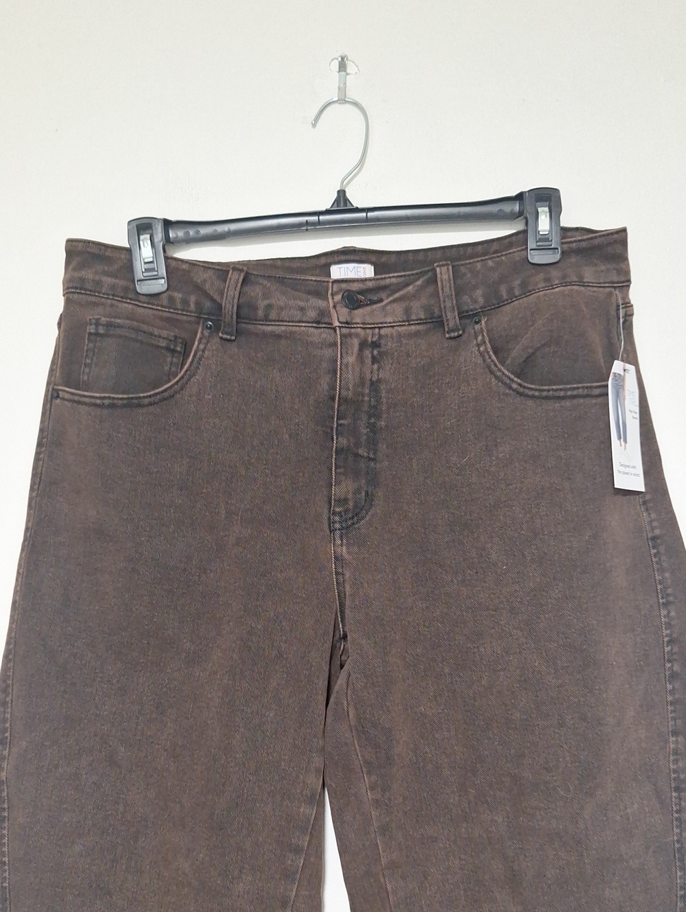 Time And Tru High Rise Barrel Brown Casual Jeans Size 18 - Picture 2 of 9